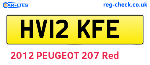 HV12KFE are the vehicle registration plates.