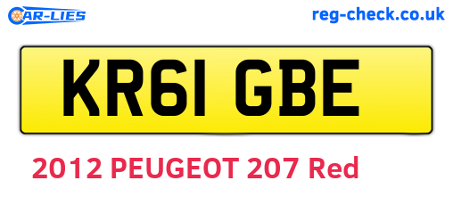 KR61GBE are the vehicle registration plates.