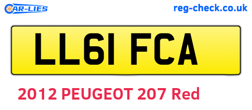 LL61FCA are the vehicle registration plates.