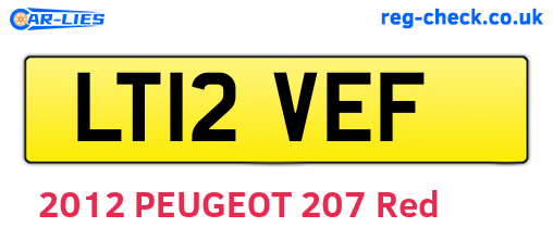 LT12VEF are the vehicle registration plates.