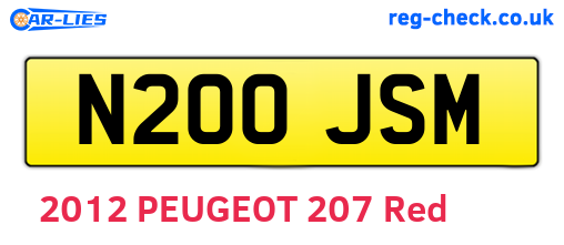 N200JSM are the vehicle registration plates.
