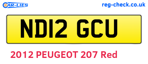 ND12GCU are the vehicle registration plates.