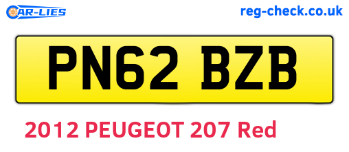 PN62BZB are the vehicle registration plates.