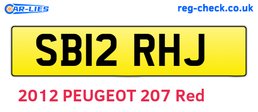SB12RHJ are the vehicle registration plates.
