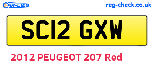 SC12GXW are the vehicle registration plates.