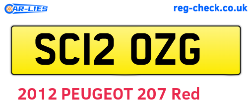 SC12OZG are the vehicle registration plates.