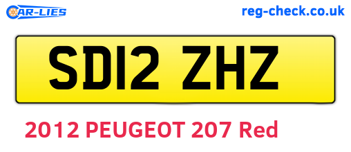 SD12ZHZ are the vehicle registration plates.