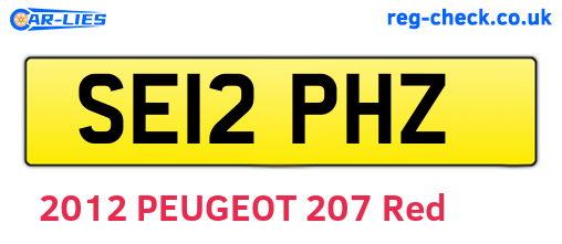 SE12PHZ are the vehicle registration plates.