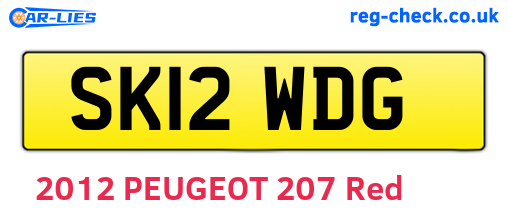 SK12WDG are the vehicle registration plates.