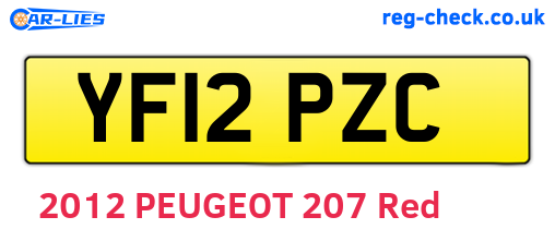 YF12PZC are the vehicle registration plates.