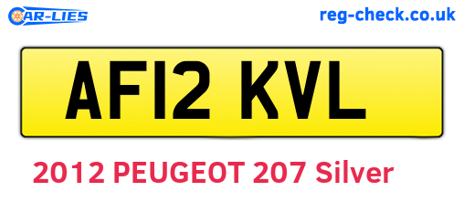 AF12KVL are the vehicle registration plates.