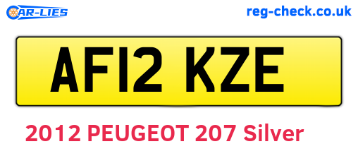AF12KZE are the vehicle registration plates.