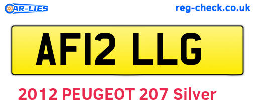AF12LLG are the vehicle registration plates.