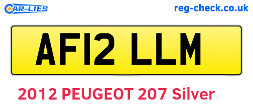 AF12LLM are the vehicle registration plates.