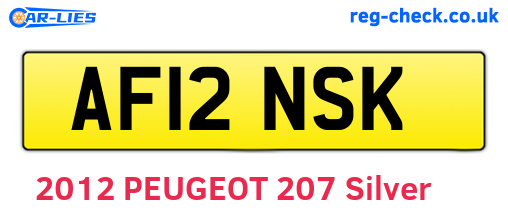 AF12NSK are the vehicle registration plates.