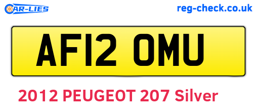 AF12OMU are the vehicle registration plates.