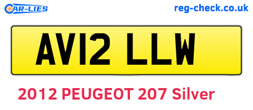 AV12LLW are the vehicle registration plates.