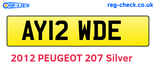 AY12WDE are the vehicle registration plates.