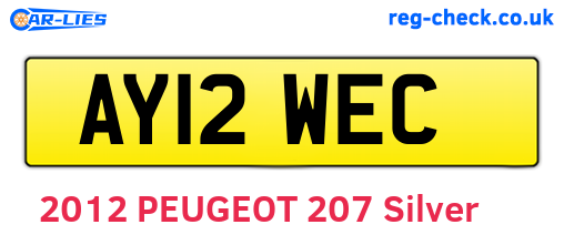 AY12WEC are the vehicle registration plates.
