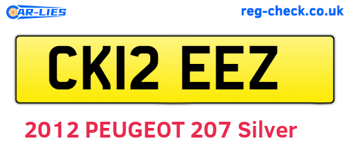 CK12EEZ are the vehicle registration plates.