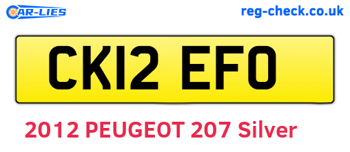 CK12EFO are the vehicle registration plates.