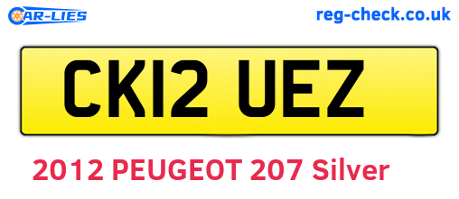 CK12UEZ are the vehicle registration plates.