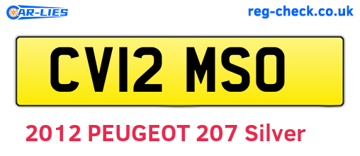 CV12MSO are the vehicle registration plates.