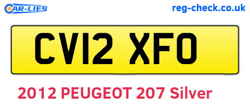 CV12XFO are the vehicle registration plates.