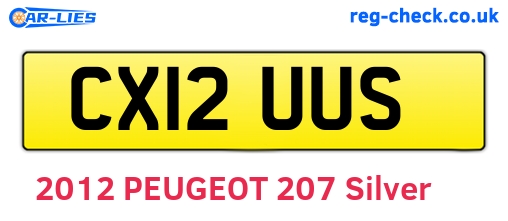 CX12UUS are the vehicle registration plates.