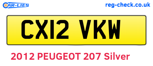 CX12VKW are the vehicle registration plates.