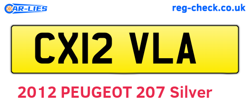 CX12VLA are the vehicle registration plates.