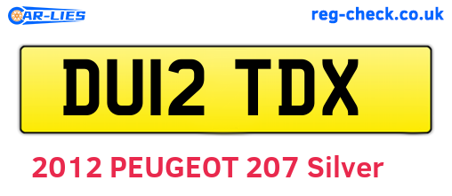 DU12TDX are the vehicle registration plates.