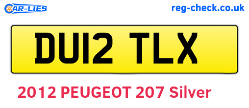 DU12TLX are the vehicle registration plates.