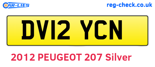 DV12YCN are the vehicle registration plates.
