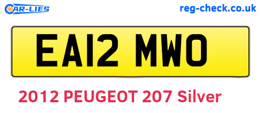 EA12MWO are the vehicle registration plates.