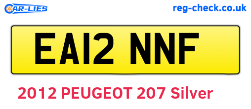 EA12NNF are the vehicle registration plates.