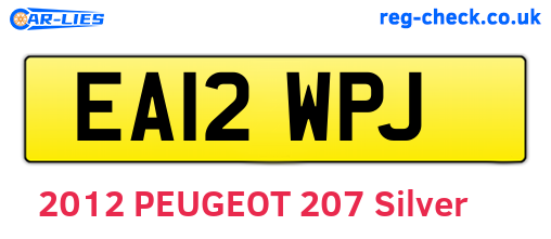 EA12WPJ are the vehicle registration plates.