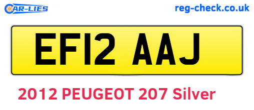 EF12AAJ are the vehicle registration plates.