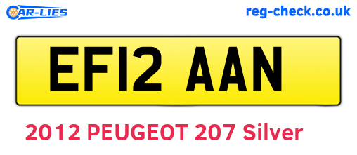 EF12AAN are the vehicle registration plates.