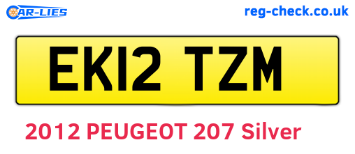 EK12TZM are the vehicle registration plates.