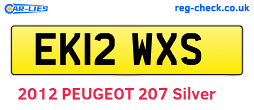 EK12WXS are the vehicle registration plates.