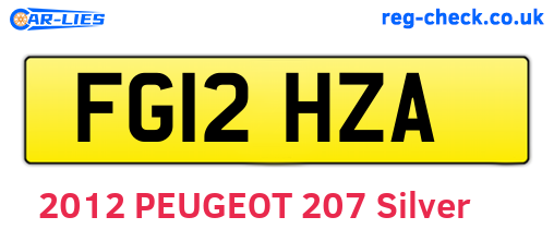 FG12HZA are the vehicle registration plates.
