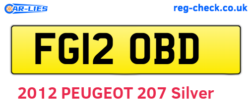 FG12OBD are the vehicle registration plates.