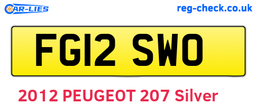 FG12SWO are the vehicle registration plates.