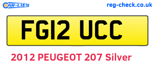 FG12UCC are the vehicle registration plates.