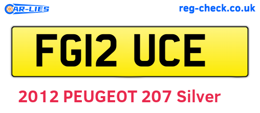 FG12UCE are the vehicle registration plates.