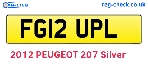 FG12UPL are the vehicle registration plates.