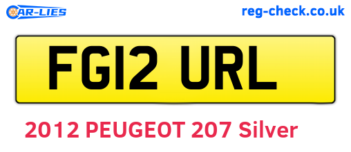 FG12URL are the vehicle registration plates.