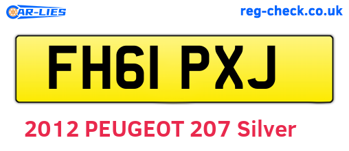 FH61PXJ are the vehicle registration plates.