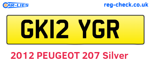 GK12YGR are the vehicle registration plates.